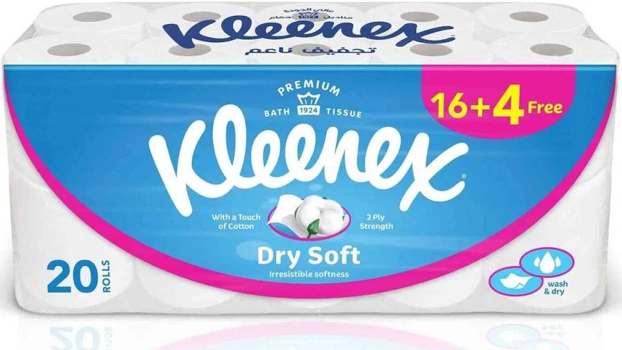 Kleenex Toilet Roll Dry Soft 200s 16+4 Free