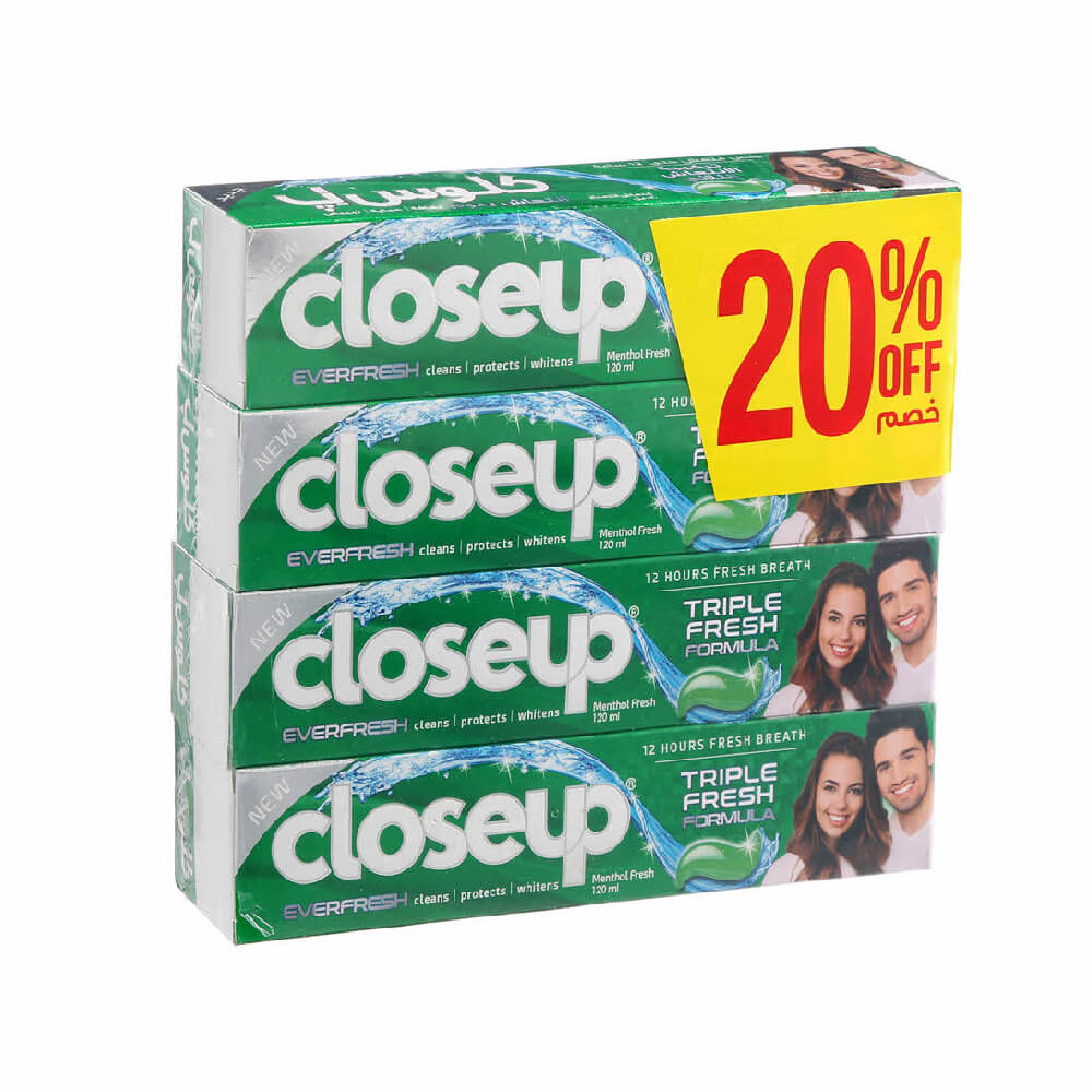 Closeup Menthol Fresh Toothpaste 4x75ml