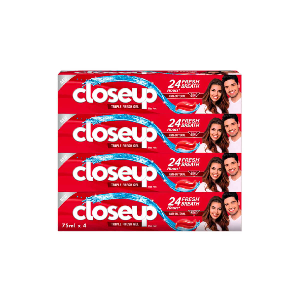 Close Up Triple Fresh Gel Toothpaste Pack of 4X75ml