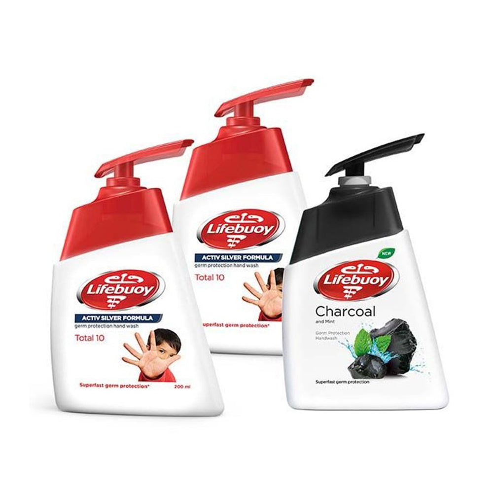 Lifebuoy H/Wash T10 2x200ml+H/Wash Charcoal 180ml