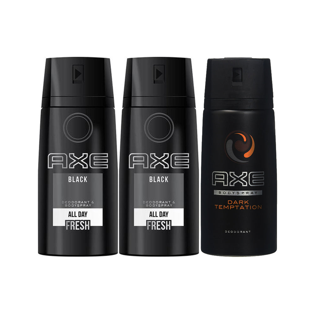 Axe Deo Black Mcqueen+Dark Temptation 150ML 2+1Free