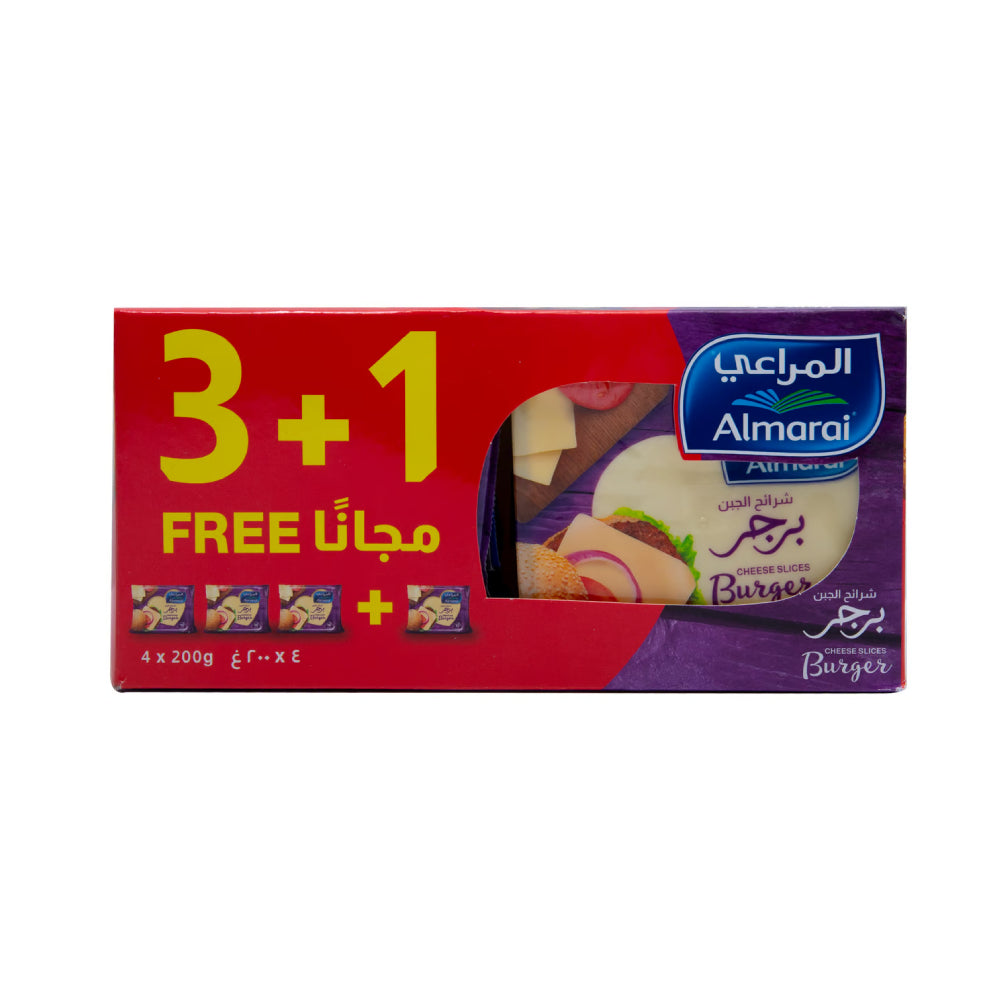Almarai Burger Cheese Slices 200gm 3+1 Free