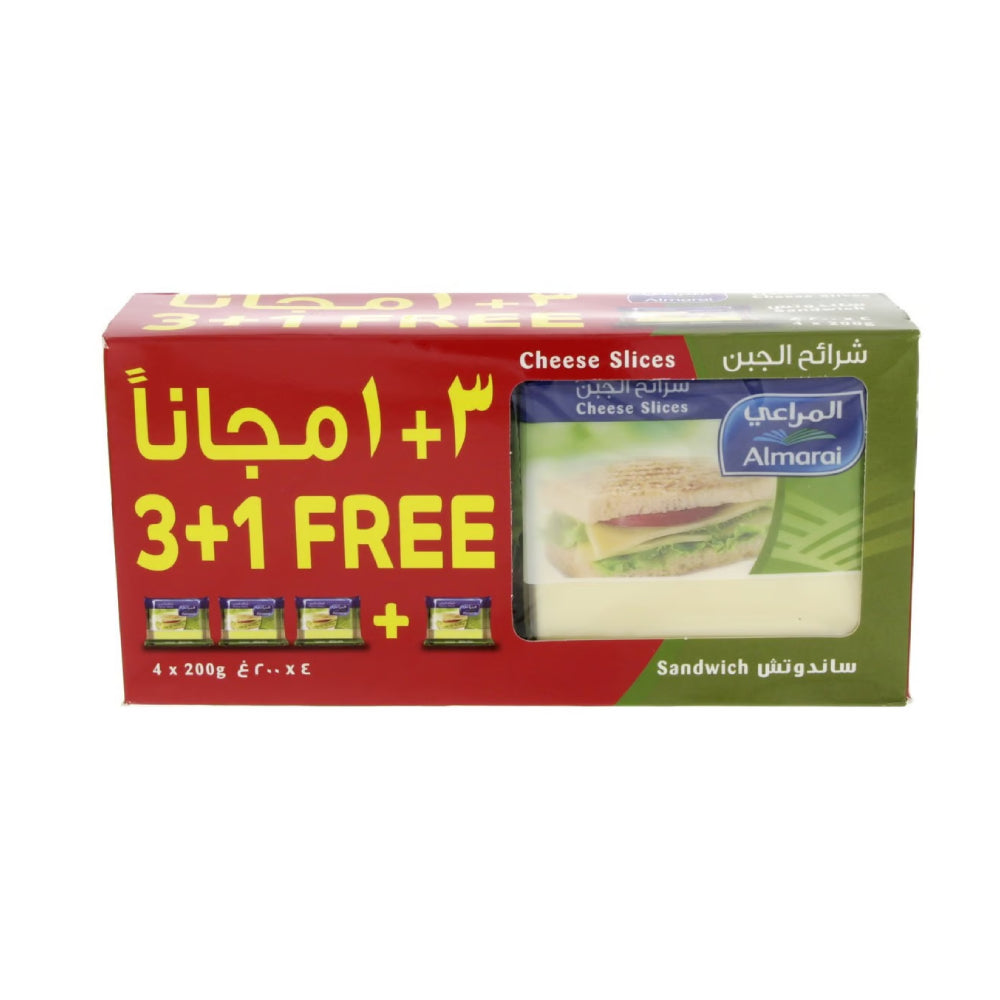 Almarai Sandwich Cheese Slices 200gm 3+1 Free