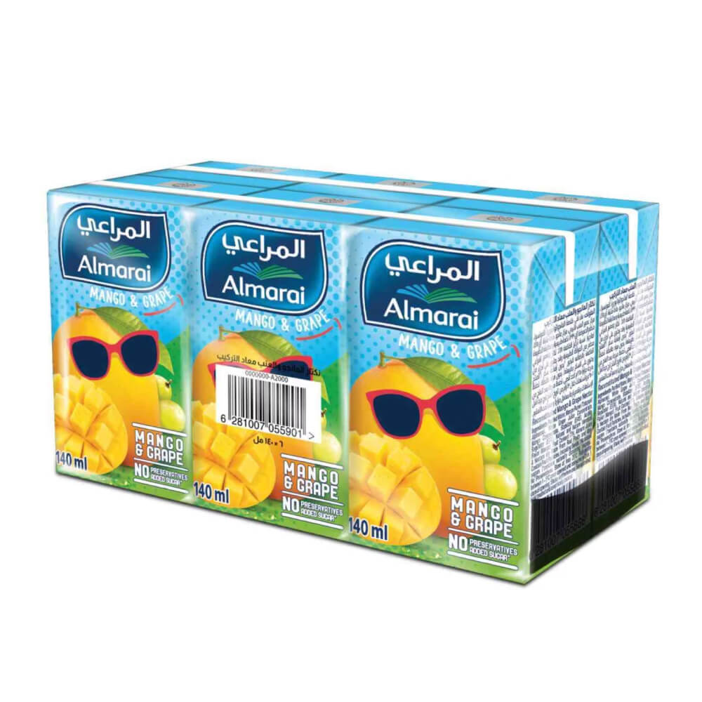 Almarai Nectar Mango & Grape Juice 6x140ml
