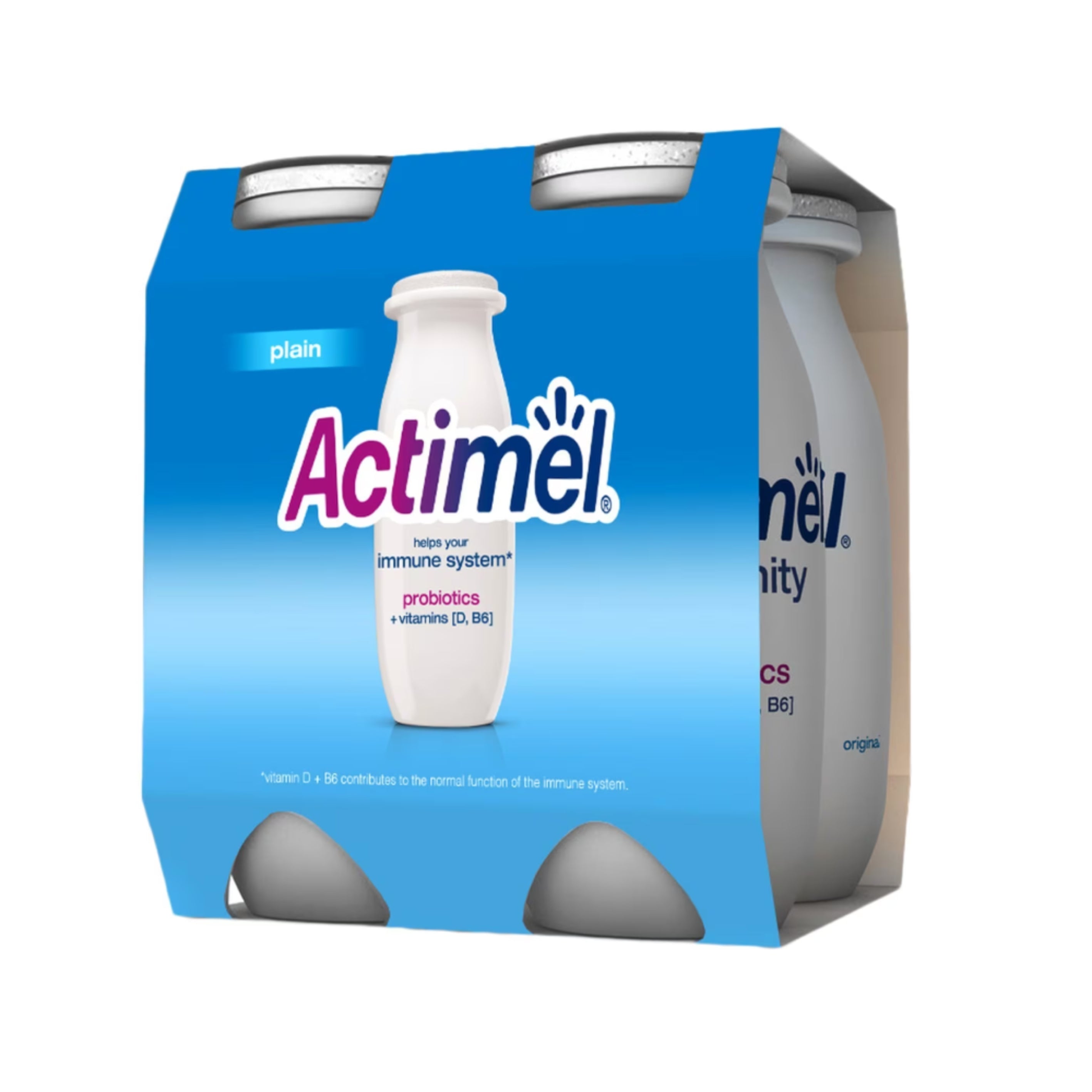 Actimel Boost Immune System Plain Drink 4x93ml