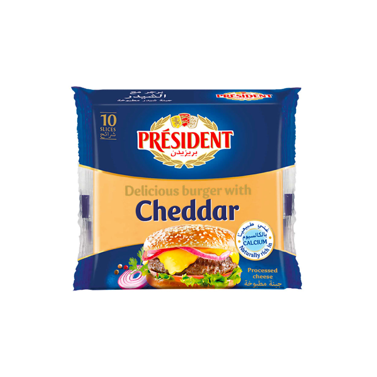 President Delicious Burger With Cheddar Cheese 200g