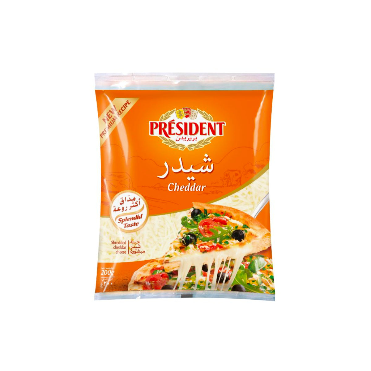 President Natural Shredded Cheddar Cheese 200g