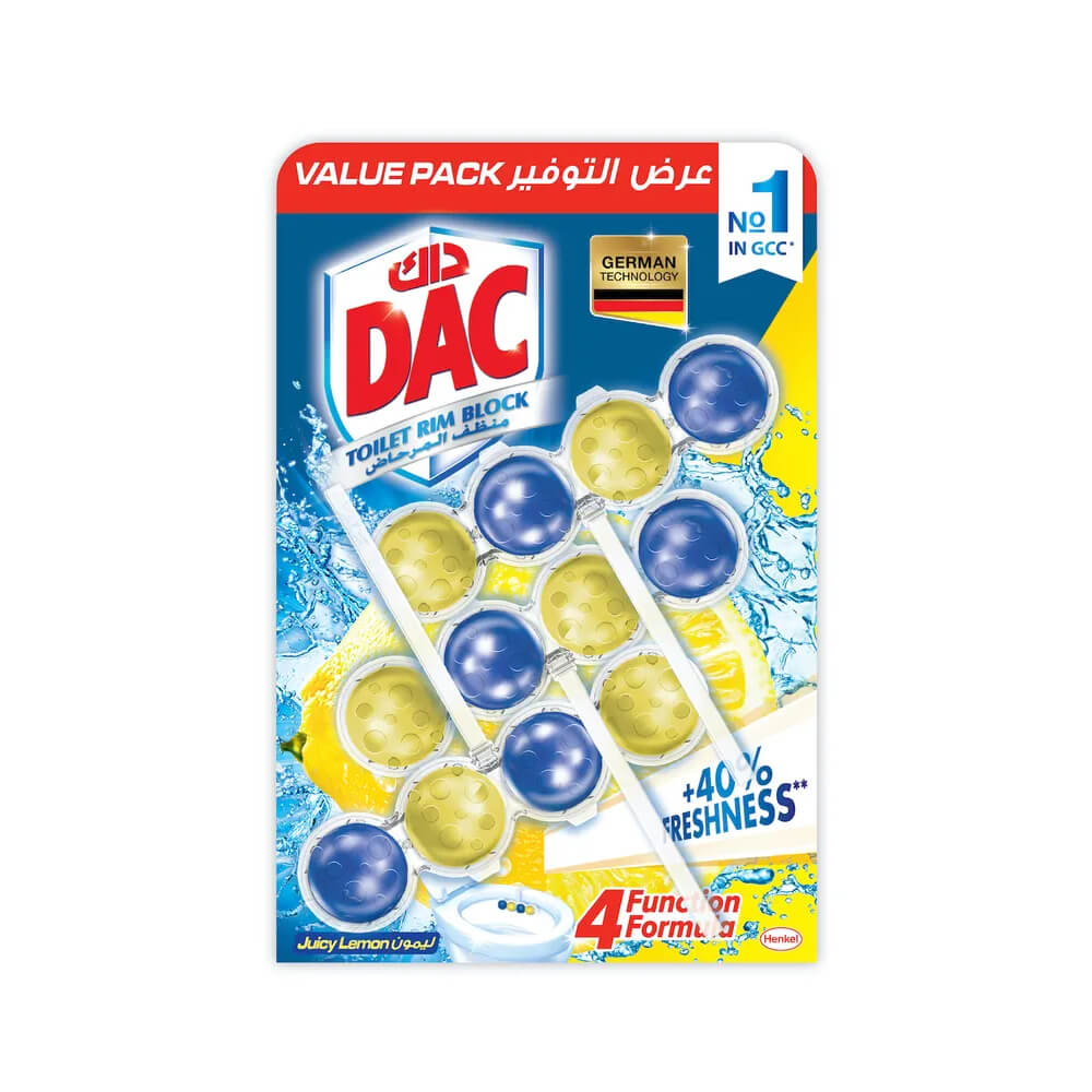 DAC Power Active Juicy Lemon Toilet Rim Blocks 3x50gm