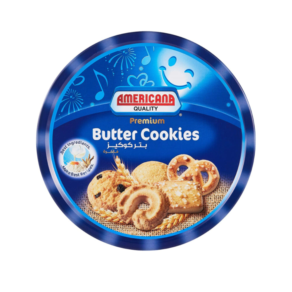 Americana Butter Cookies Tin Blue 454G