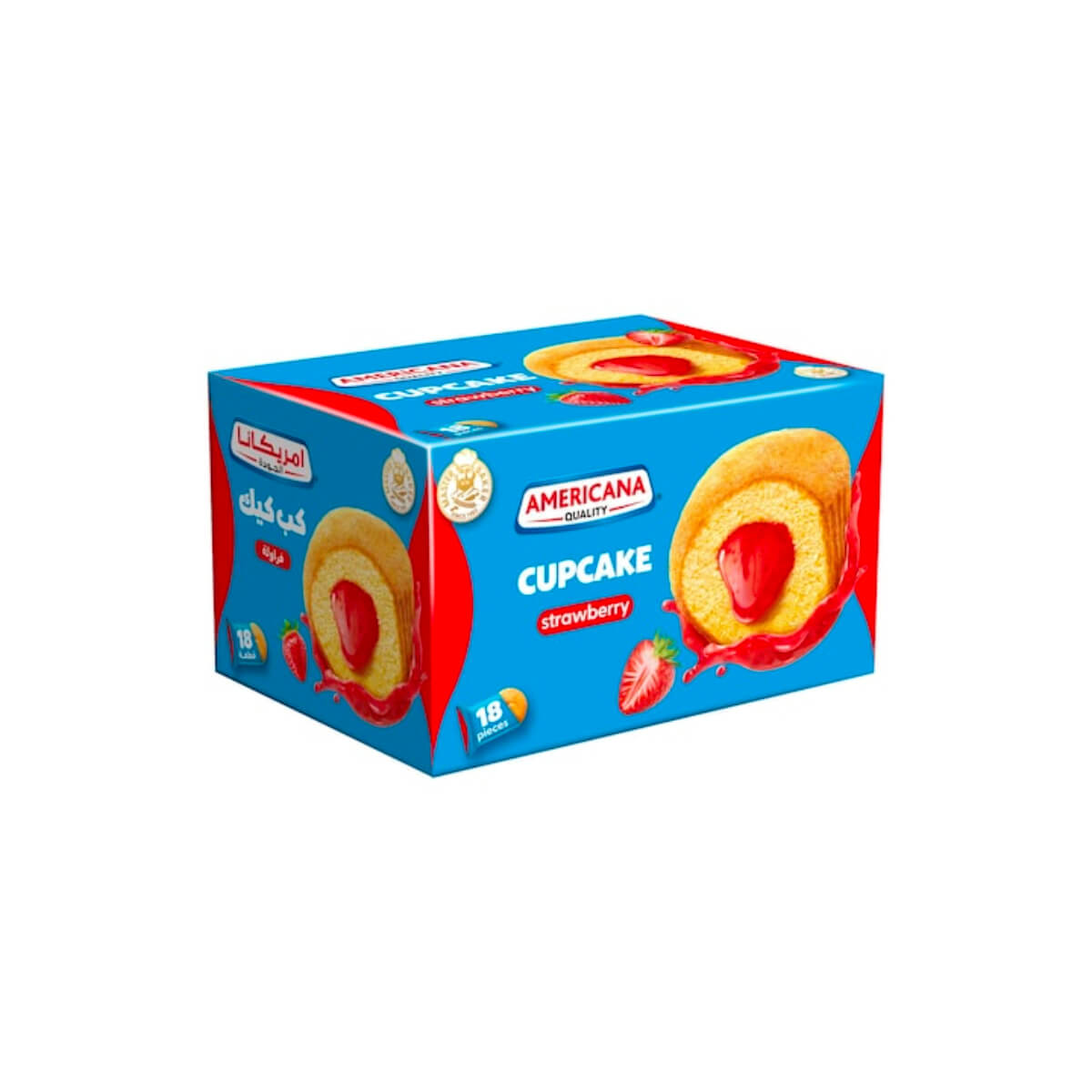 Americana Strawberry Filled Cupcake 18x28g