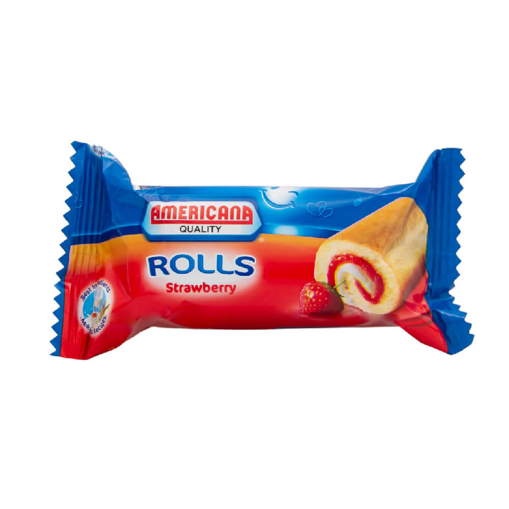 Americana Mini Roll Strawberry Cakes 20gm
