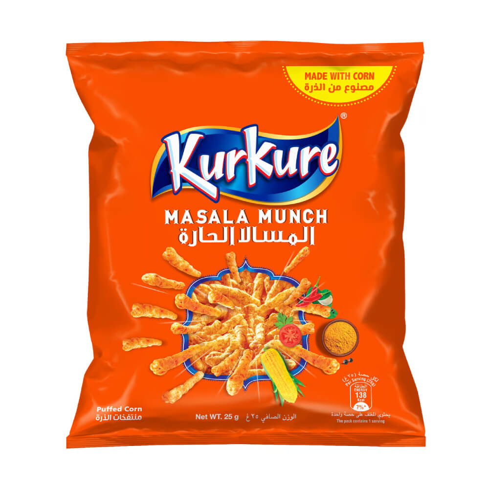 Kurkure Masala Munch Puffed Corn Snacks 21x16g