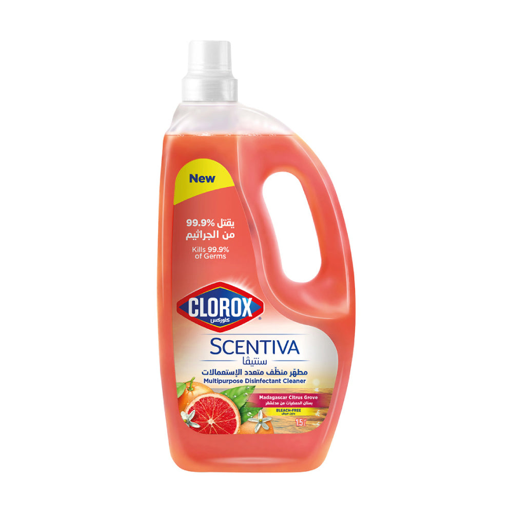Clorox Scentiva Multipurpose Disinfectant Floor Cleaner Madagascar Citrus 1.5L