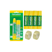 Fantastick White Liquid Glue 2x35ml + Glue Stick 4 + Cello Tape 2