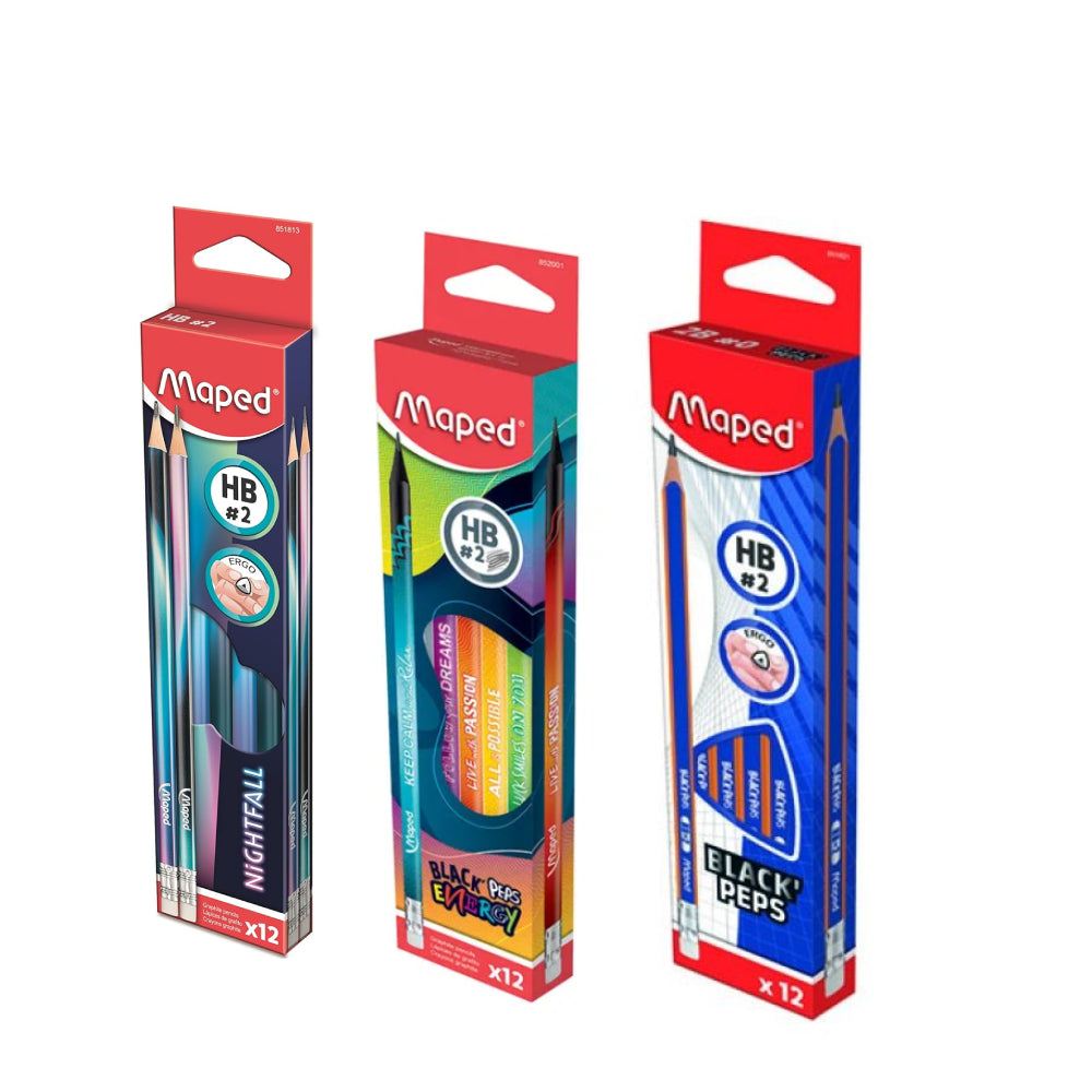 Maped HB 2 Nightfall + Energy + Navy Pencil Box