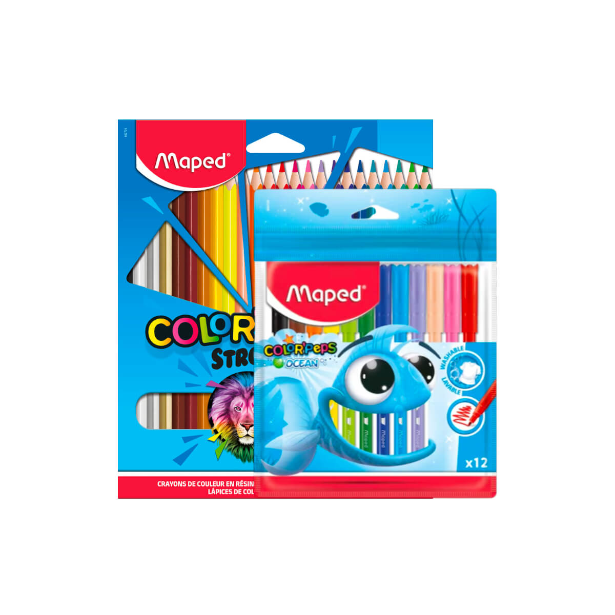 Maped Color Peps Ocean Felt Tip Pen 12 Pcs + Colored Pencils 24 Pcs