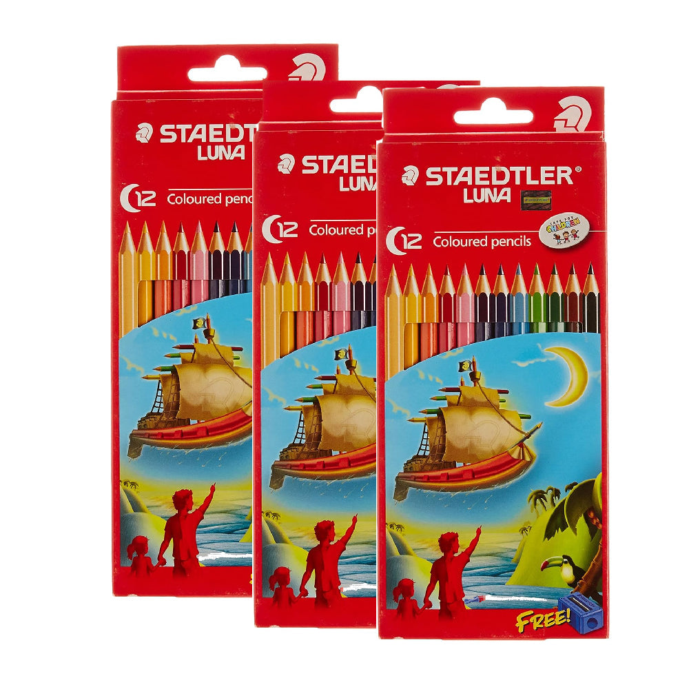 Staedtler Luna Colouring Pencils 12 Colours 3 Pack