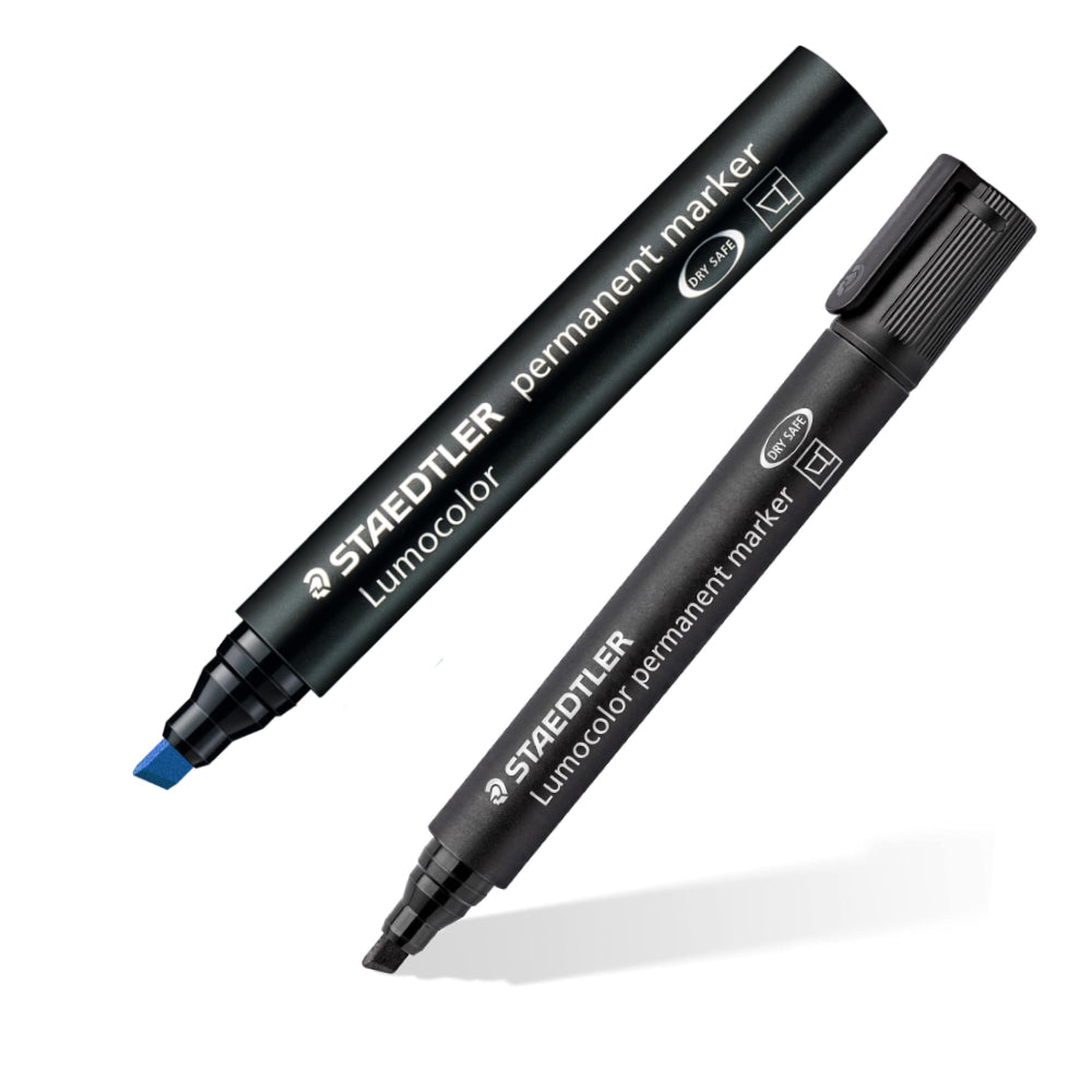 Staedtler Lumocolor Permanent Marker Black + Blue 2 Pieces