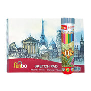 Funbo Colour Pencils 12s + A4 Sketch Pad