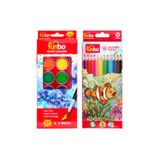 Funbo Watercolor 12 Pieces + Coloring Pencils 12 Pieces