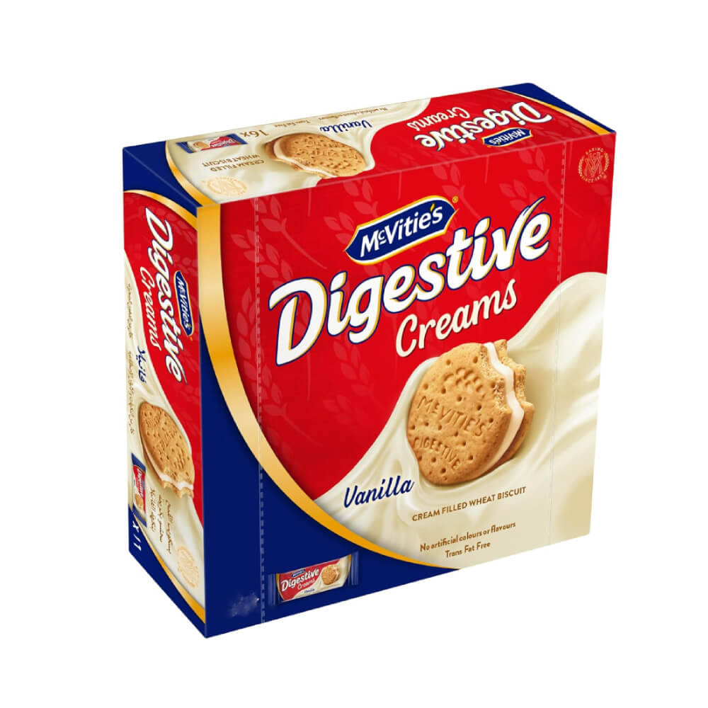 McVities Digestive Vanilla Creams Filled Wheat Biscuits 12x40g