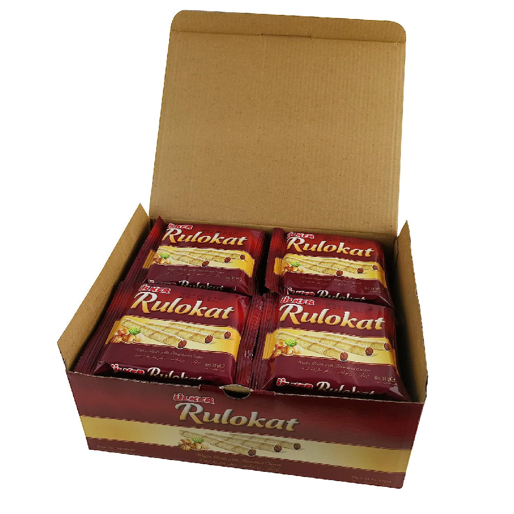 Ulker Rulokat Wafer Rolls with Hazelnut Cream 12x24gm