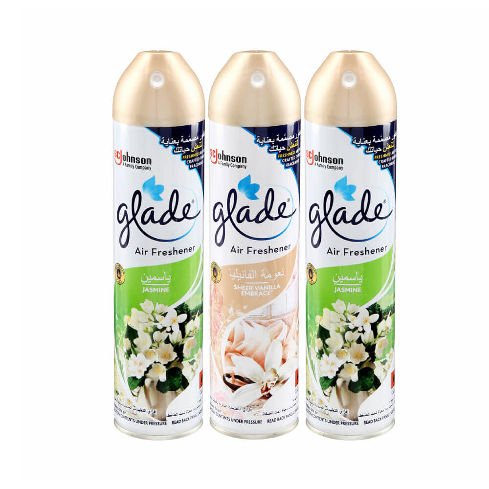 Glade 2 Jasmine +1 Sheer Vanilla Embrace Air Freshener 300ml 2+1 Free