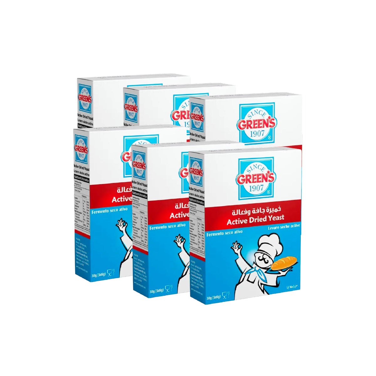 Greens Active Dried Yeast 6x30g