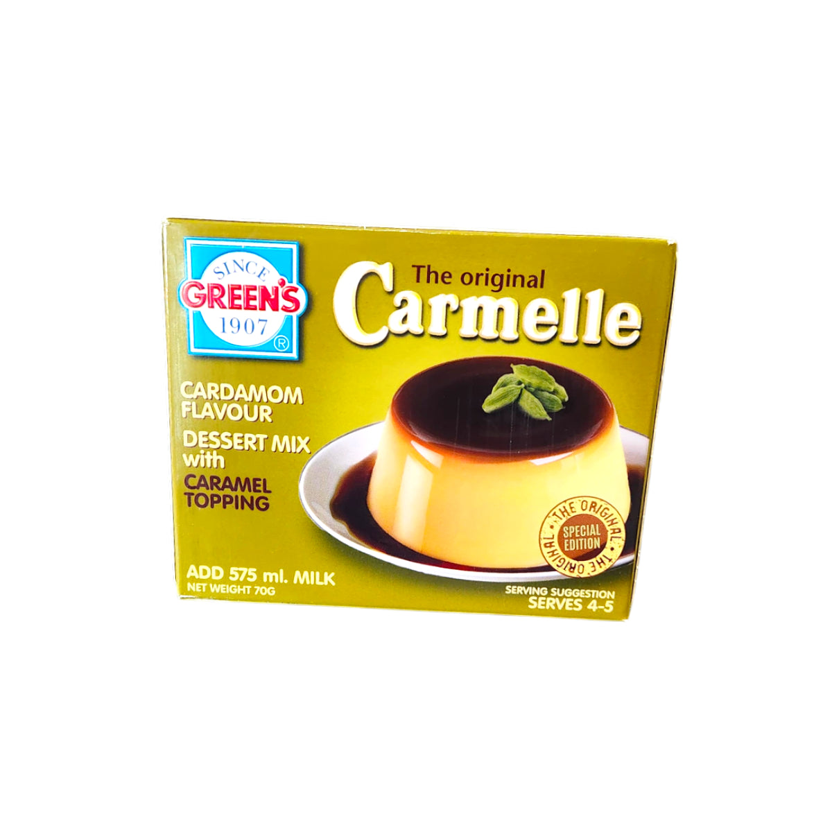 Greens Cardamom Flavour Dessert Mix With Caramel Topping 70g