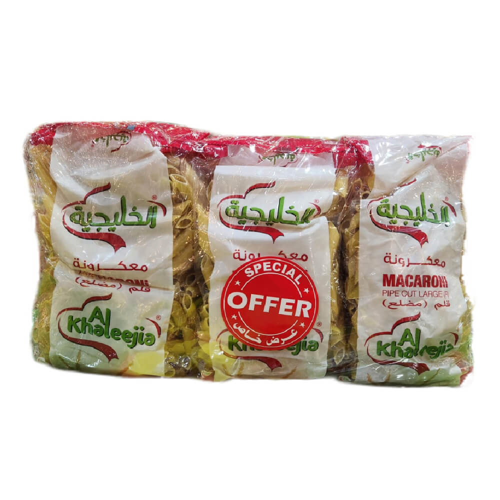 Al Khaleejia Pipe Cut Macaroni Large (R) (K-974) 3x400gm + 3 Safa 70gm