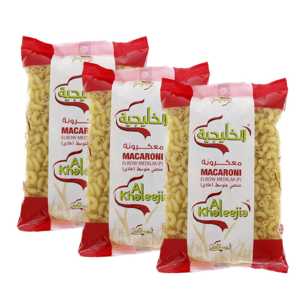 Al Khaleejia Macaroni Elbow Medium 3x400gm + Safa Tomato Paste 3x70gm