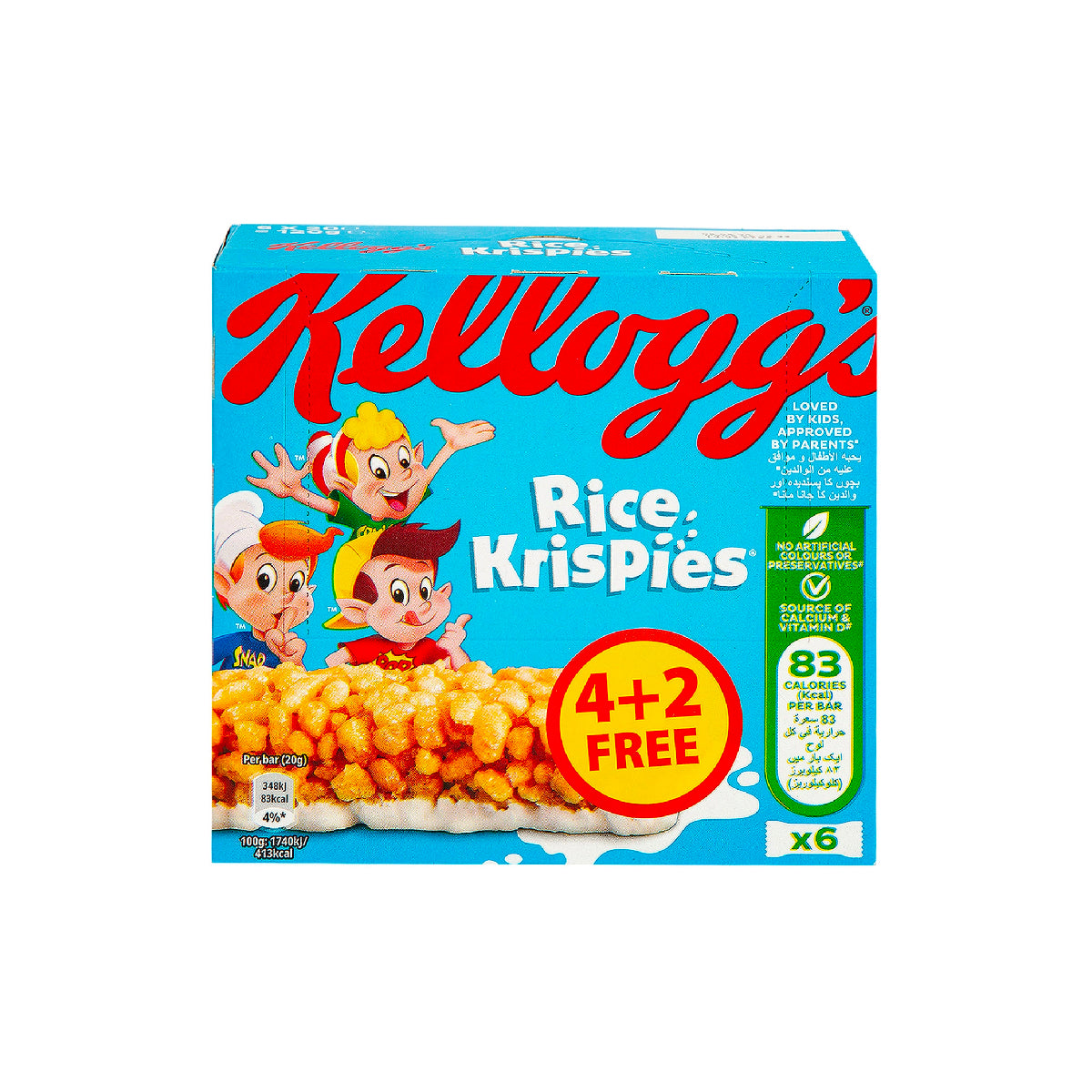 Kellogg'S Rice Krispies Milk Cereal Bar 6x20g 4+2 Free