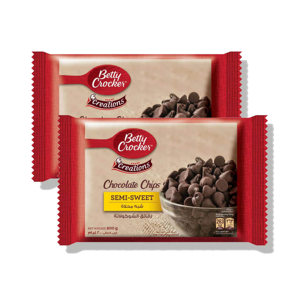 Betty Crocker Semi Sweet Chocolate Chips 2x200Gm