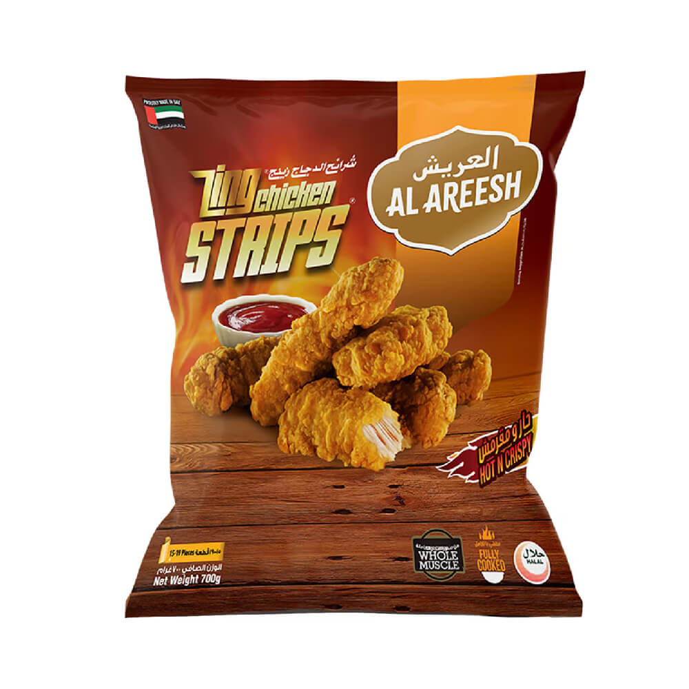 Al Areesh Hot N Crispy Zing Chicken Fillets 700gm