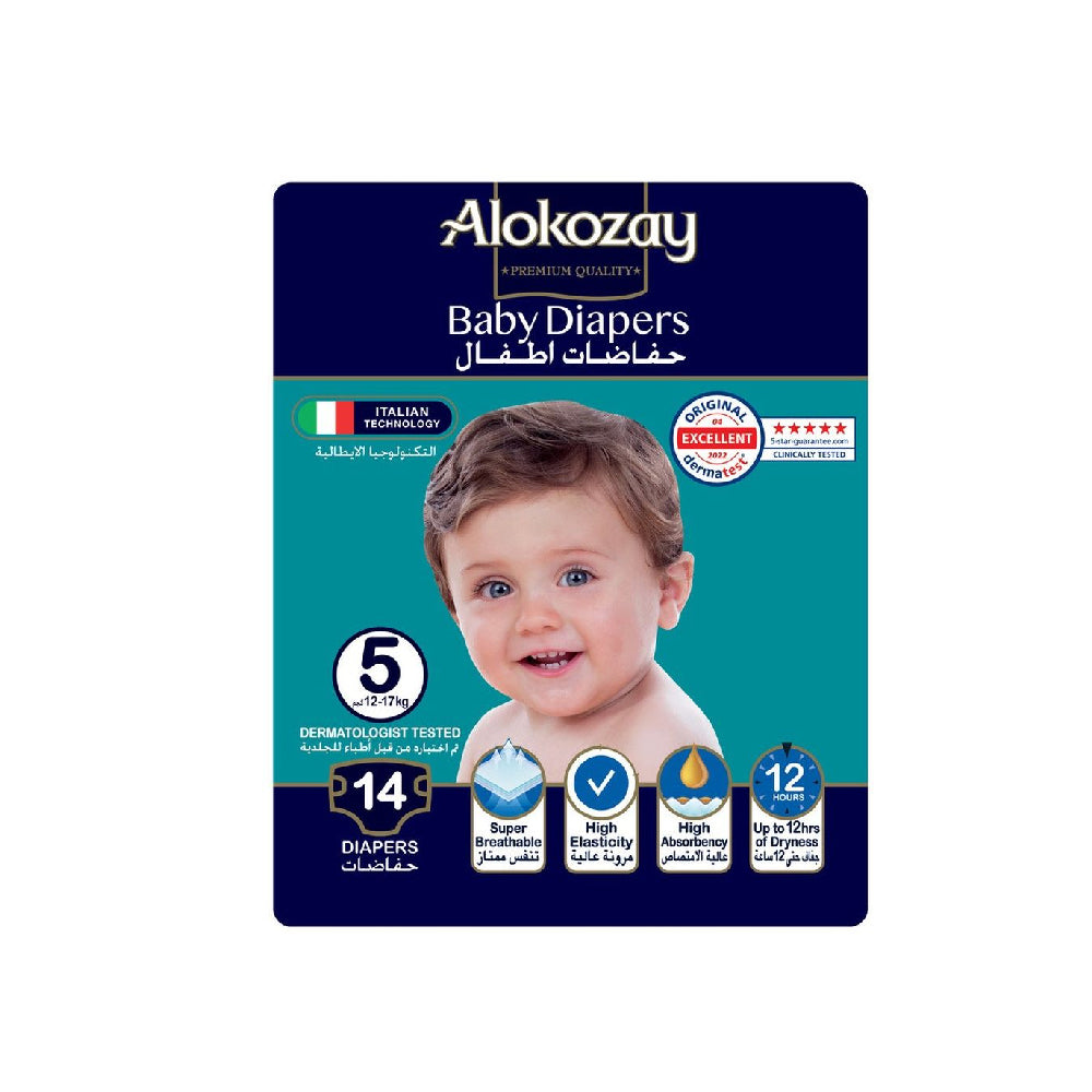 Alokozay Premium Baby Diaper Size-5 14's