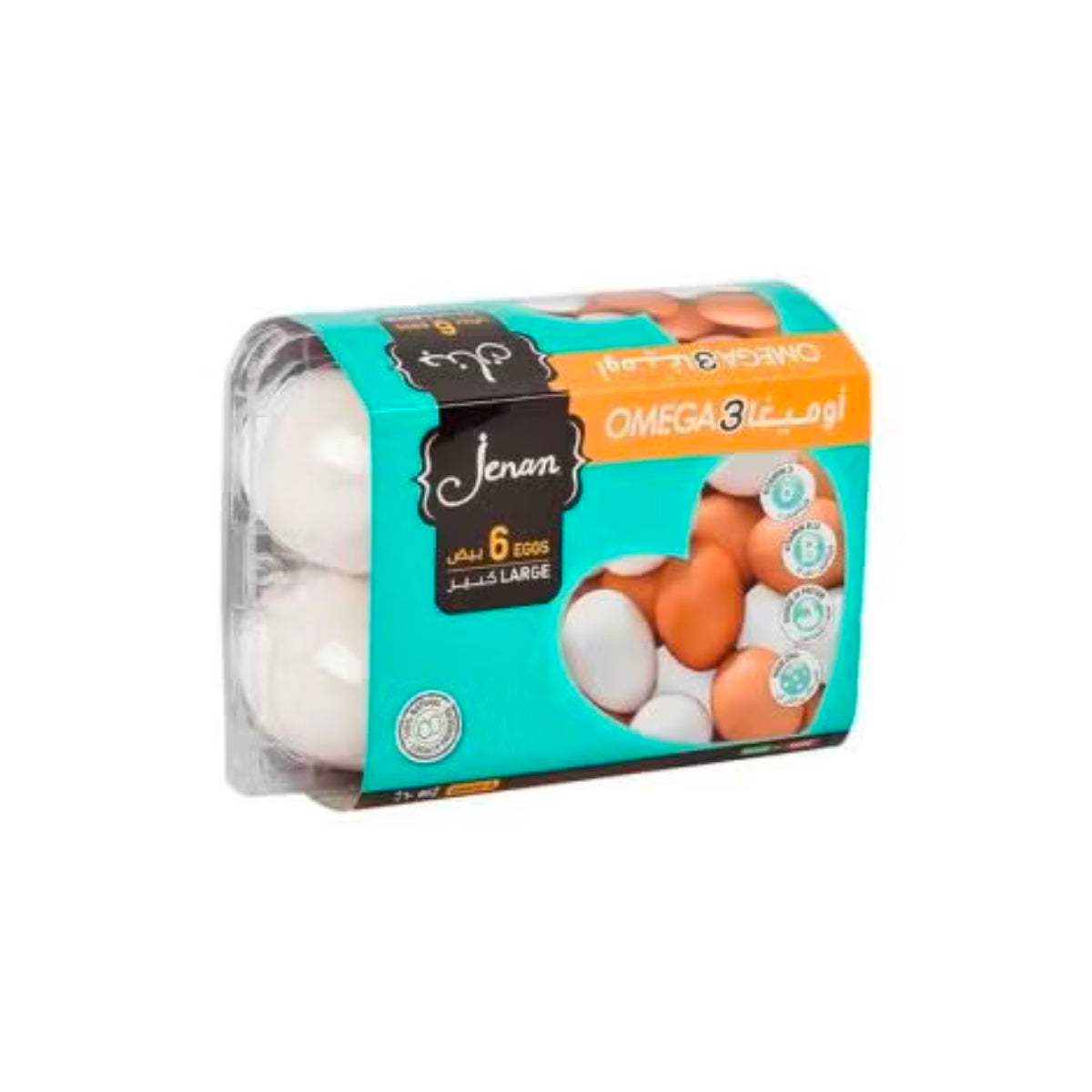 Jenan Omega 3 White Egg Large 6 Pieces