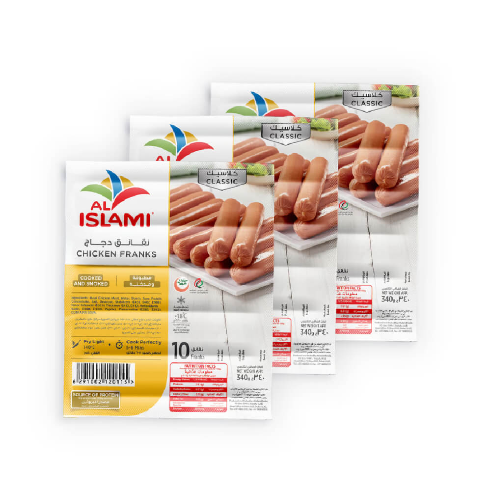 Al Islami Chicken Franks Hot And Spicy 3x340gm Promo