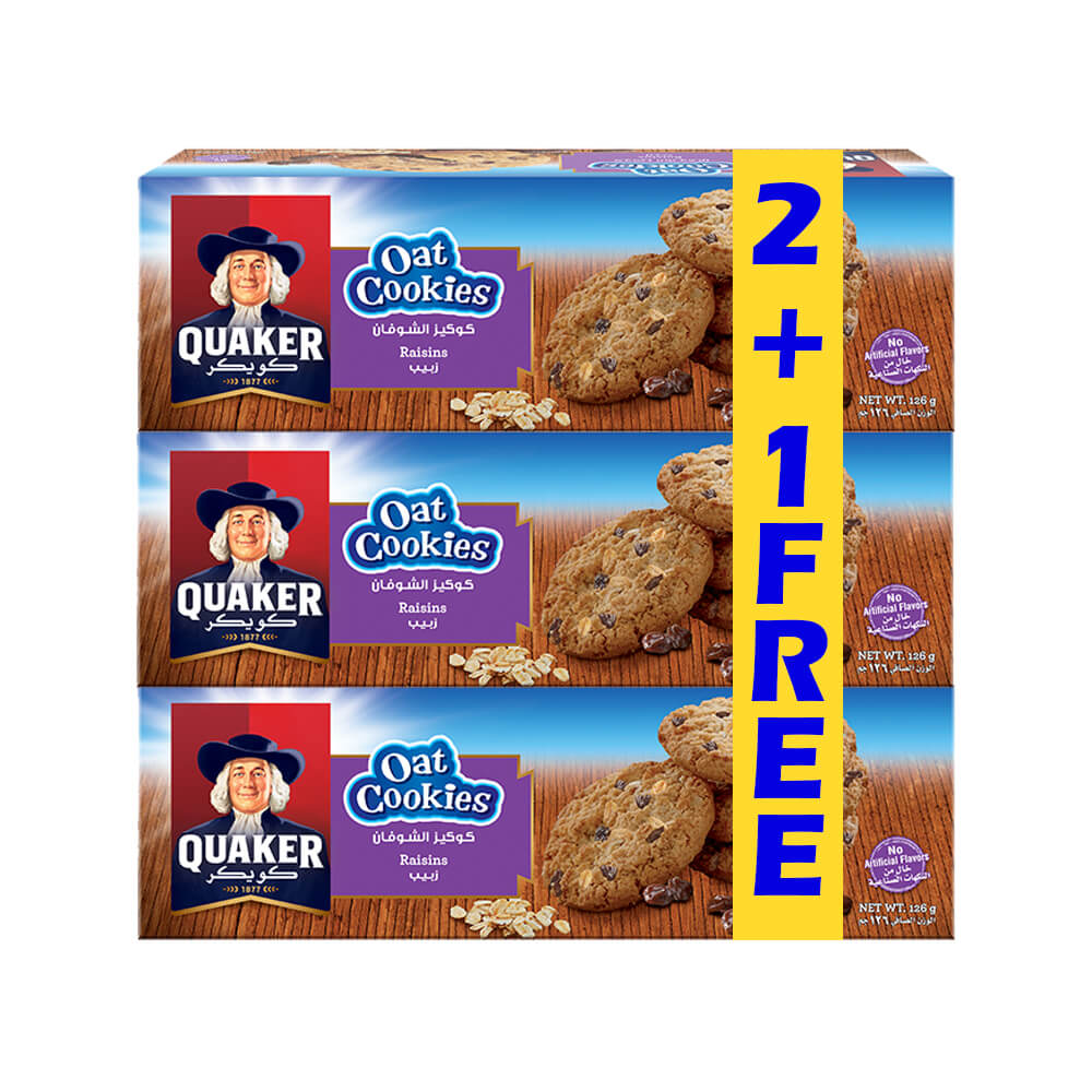 Quaker Oat Cookies Raisin 126G 2+1 Free