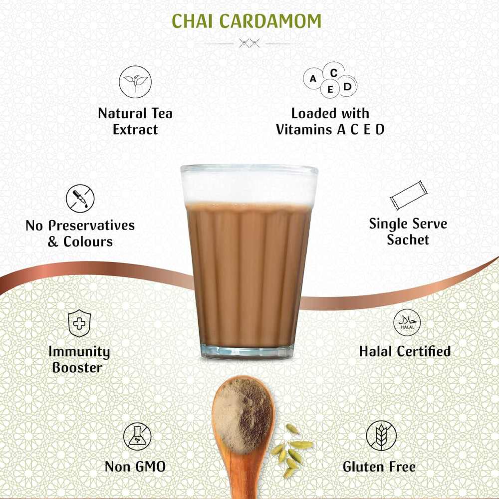 Just Chill Premium 3 in 1 Cardamom Karak Chai Instant Tea 10x26g