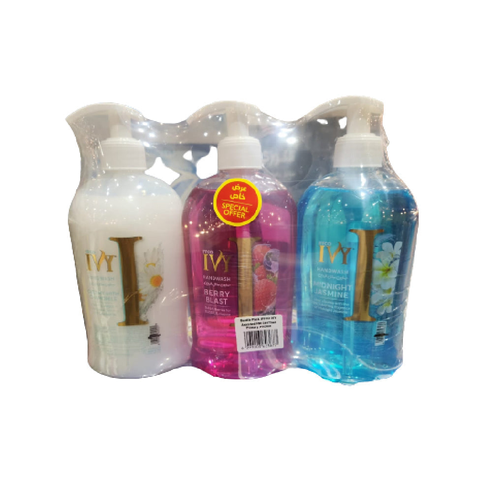 Ivy Hand Wash Assorted PET 3x475ml S.Offer