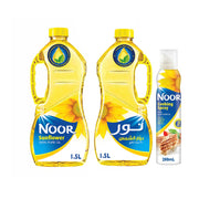Noor Sunflower Oil 2x1.5L + Noor Cooking Oil Spray