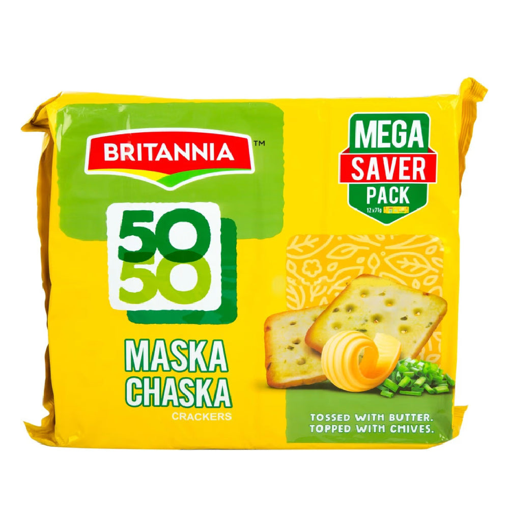 Britannia 50-50 Maska Chaska Crackers 12x71gm Mega Promo