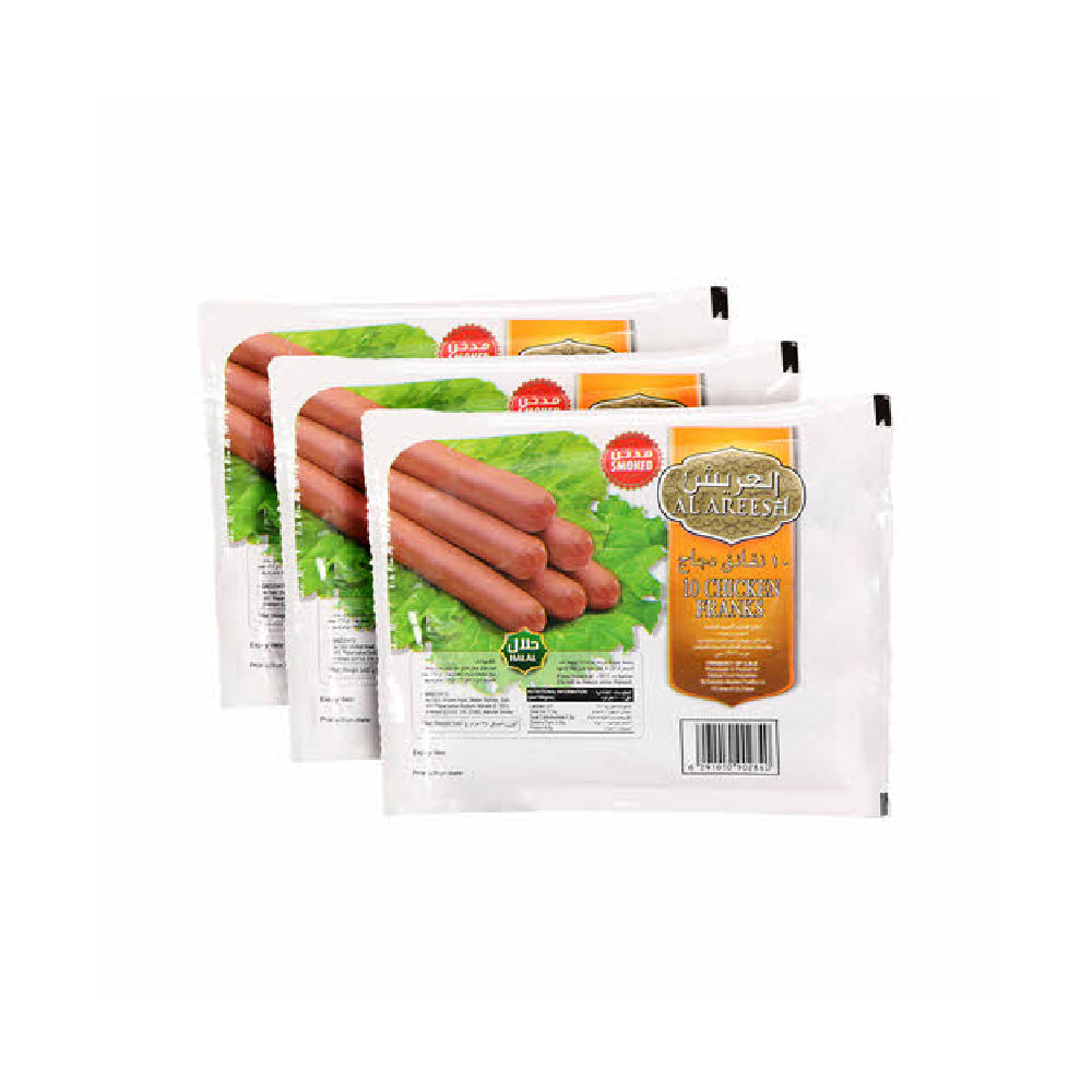 Al Areesh Frozen Chicken Franks Premium 3x340gm