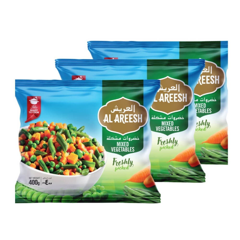 Al Areesh Mixed Vegetables 3x400Gm