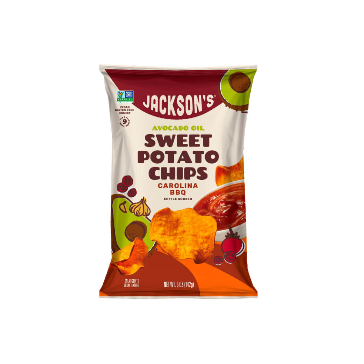 Jacksons Sweet Potato Chips Carolina Bbq 142gm