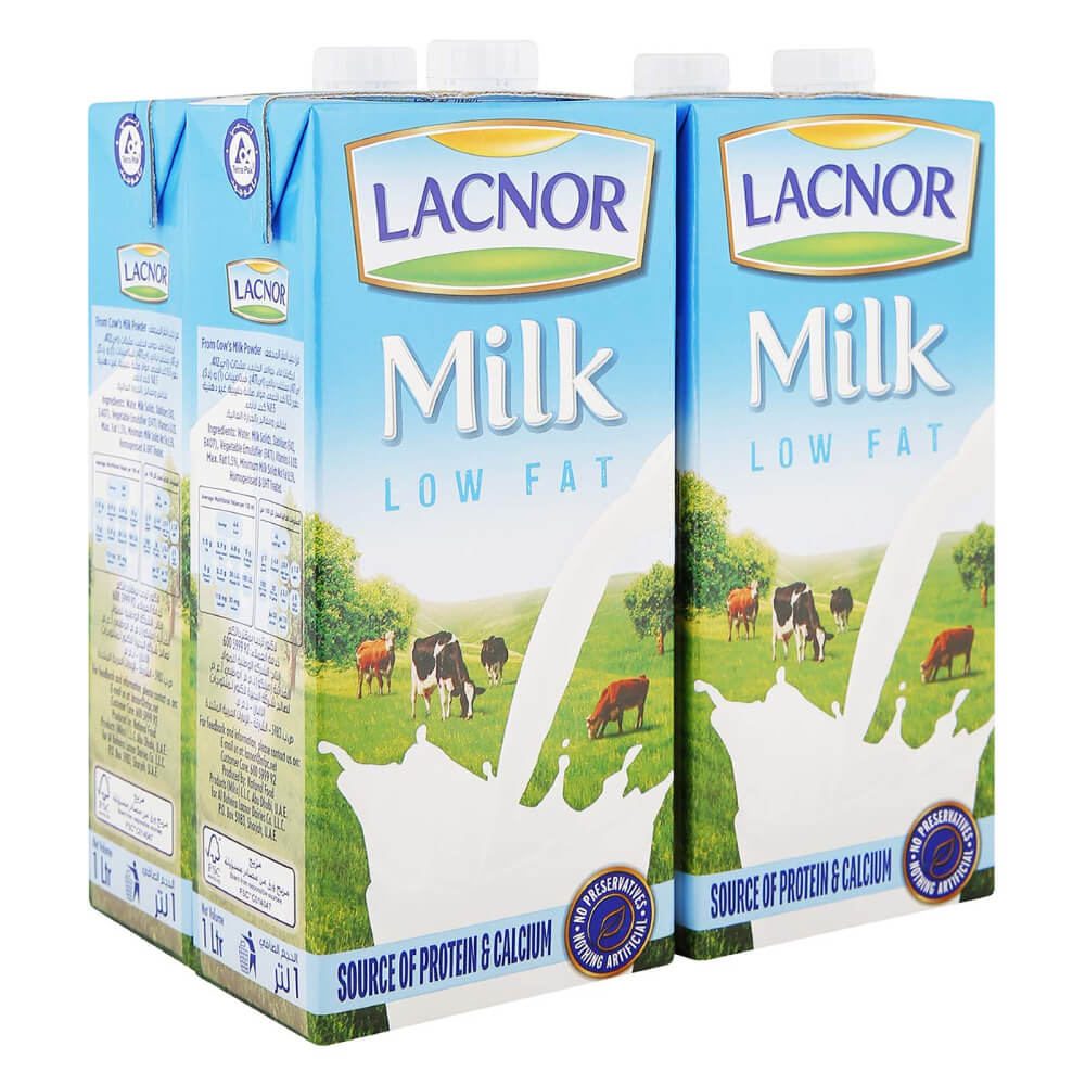 Lacnor Low Fat Milk 4x1L