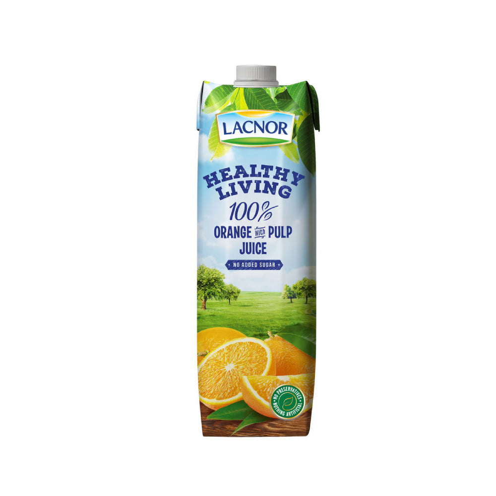 Lacnor Healthy Living Orange Juice With Pulp 1Ltr