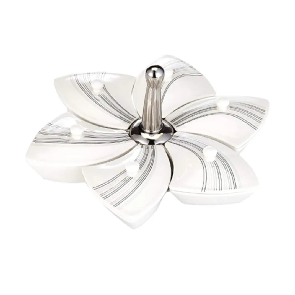 Harmony Food Bowl With Lid & Stand White And Blk 12P