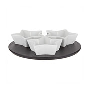 Harmony Mdf Snack Bowl With Tray White 4 Piece