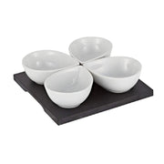 Harmony Mdf Snack Bowls With Tray Set White 5 Piece